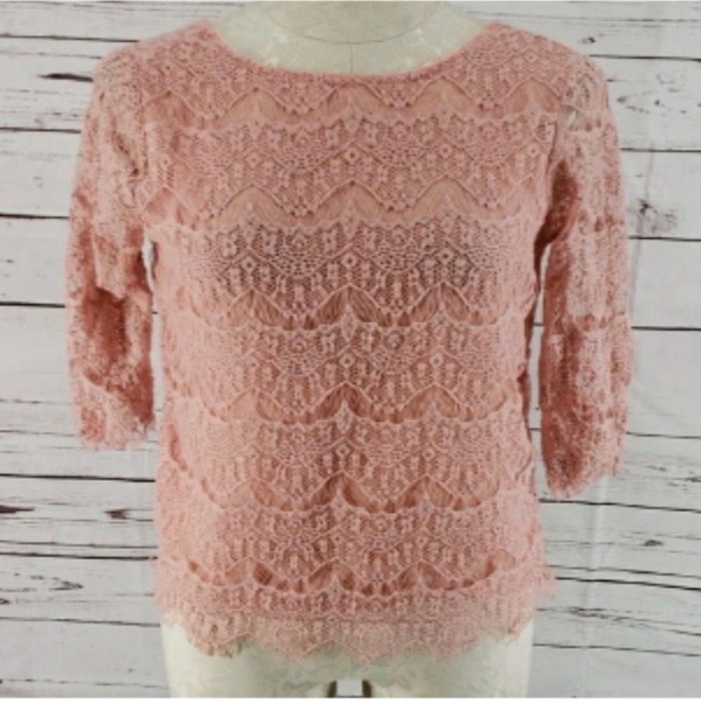 NWOT Pink Lace Blouse